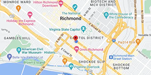 A google maps image of where Level Up Digital Marketing is located in Richmond, Virginia