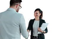 image of client handshaking with agency