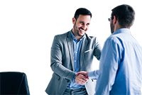 image of client handshaking with agency