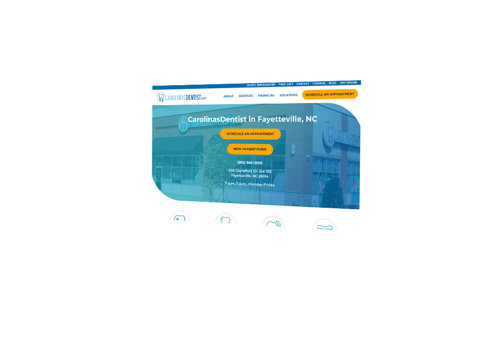 Image of a sample website of a business needing digital marketing help